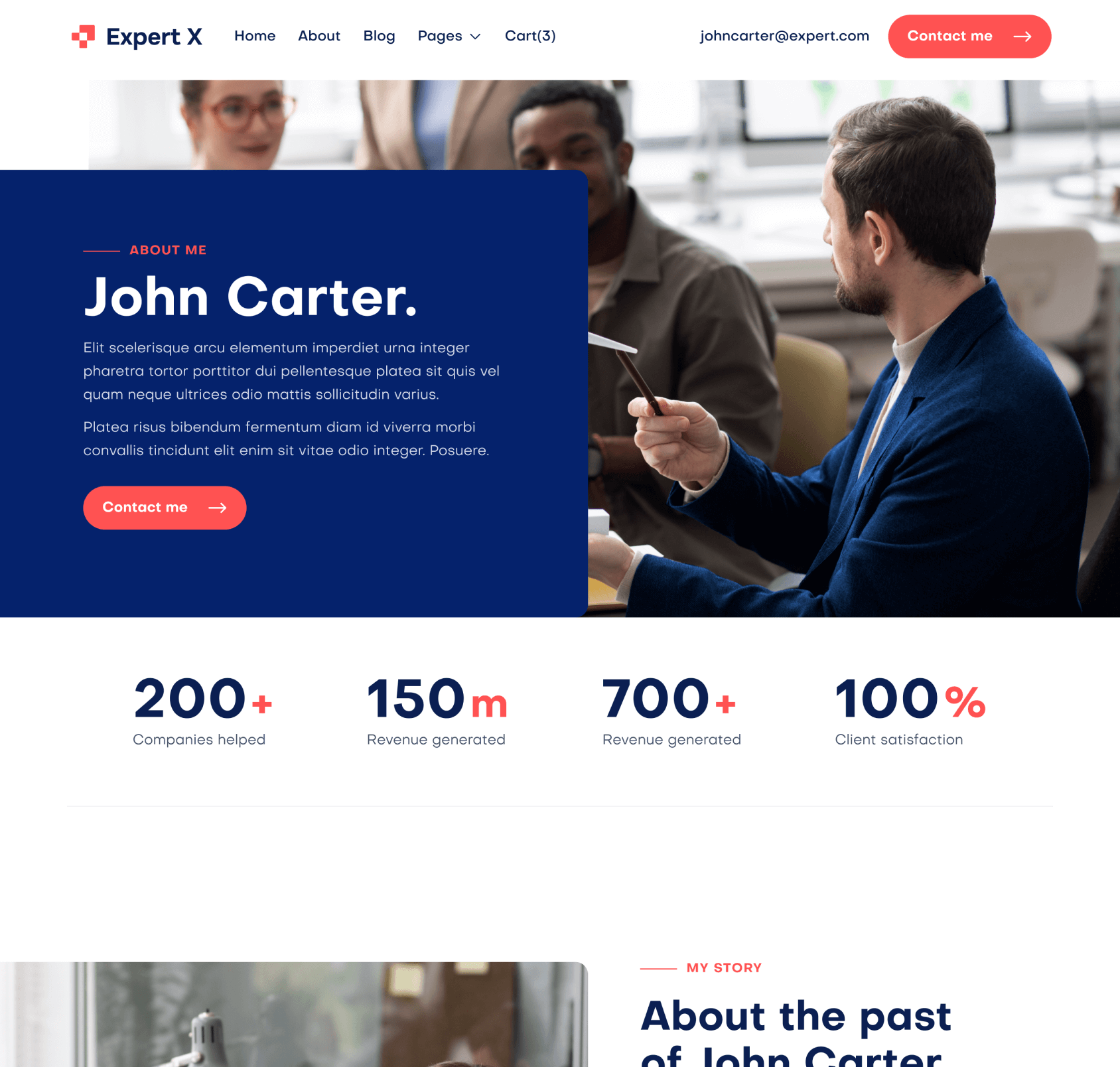 Expert X - About Top Page - Business Coach Webflow Template