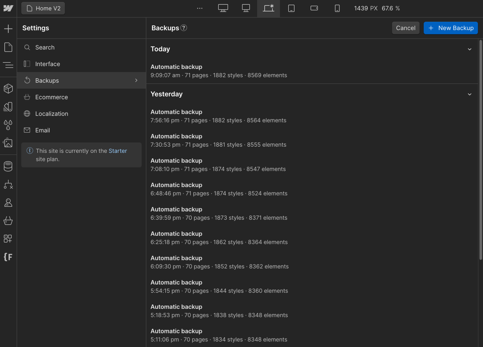 Backups - Expert X Webflow Template