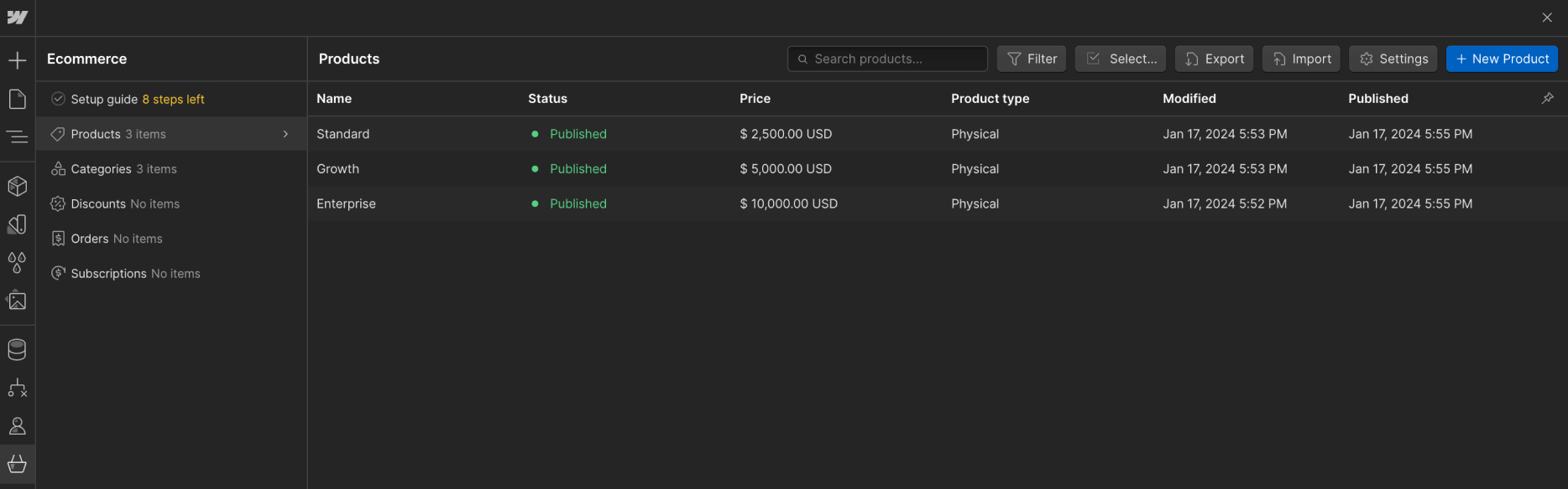 Ecommerce Collection - Expert X Webflow Template
