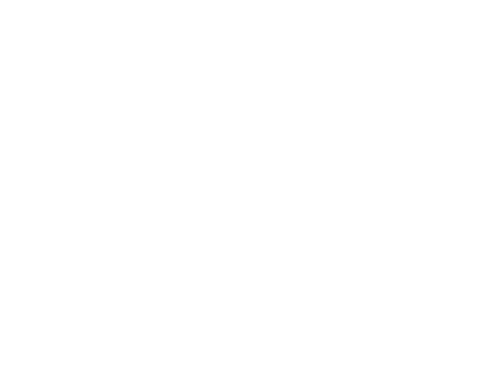 Logo of Vue Digital with large letters V, U, E and a connected dot and line below.