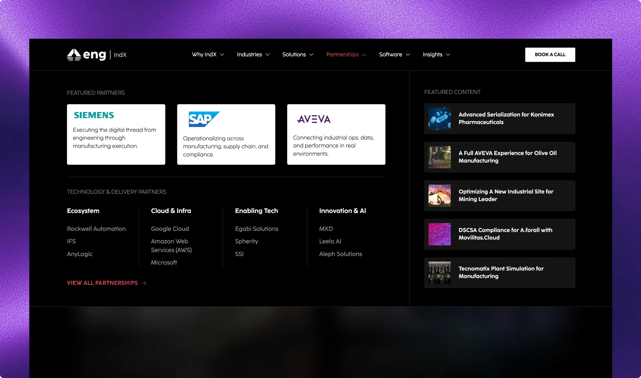 A black and purple web page with a purple background.