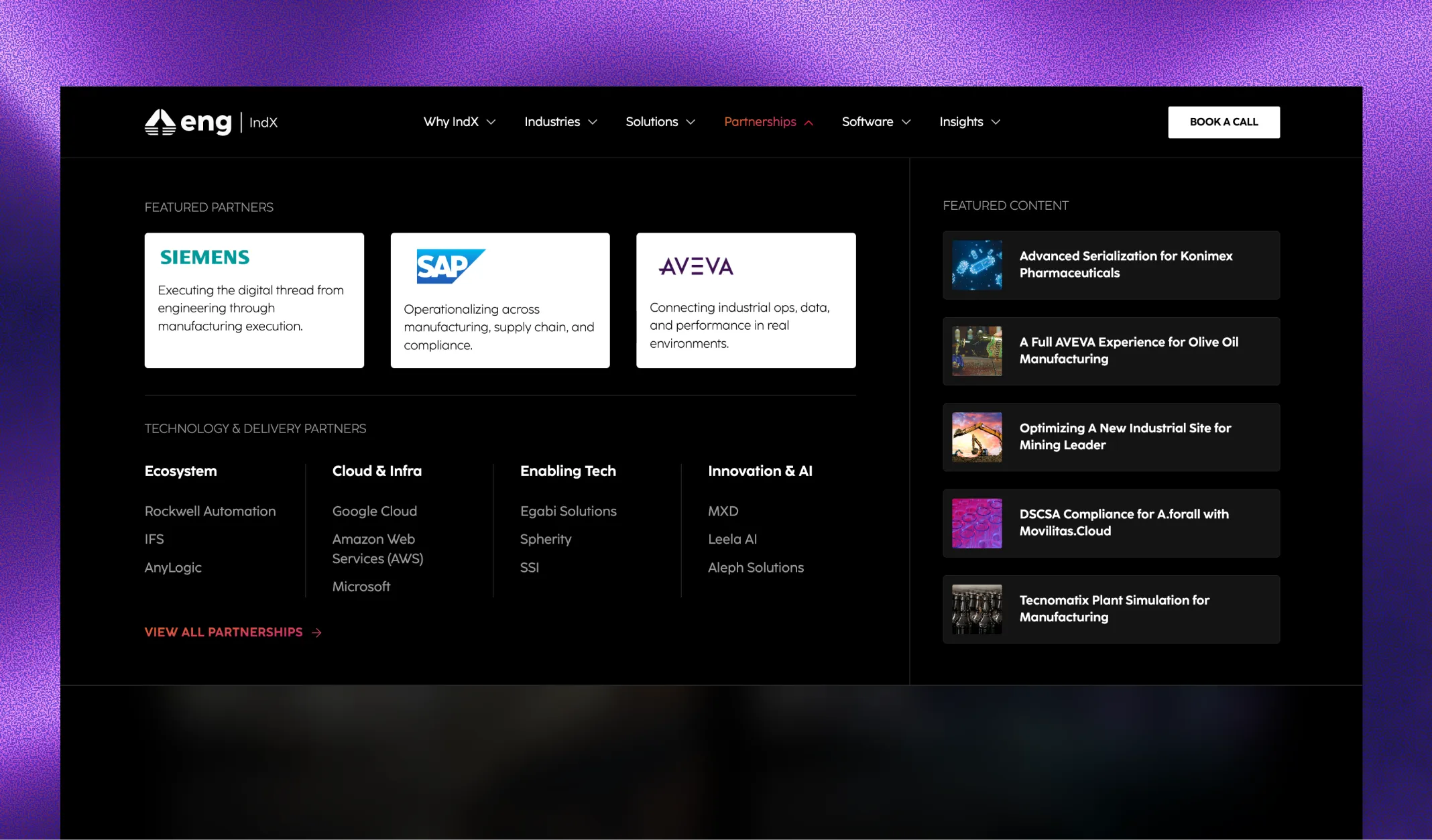 A black and purple web page with a purple background.