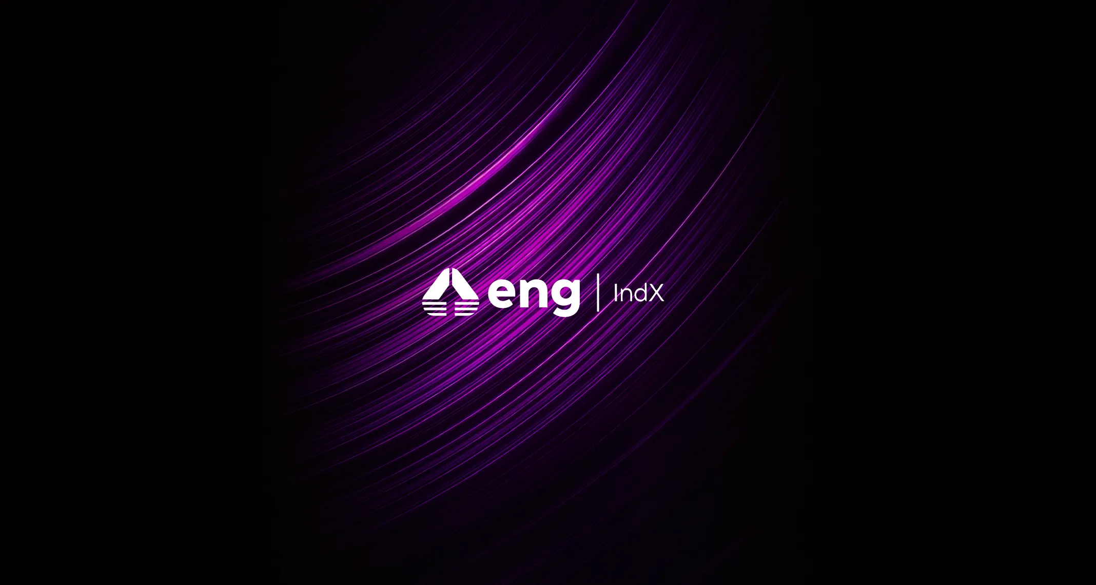 White eng IndX logo on dark background with purple swirling light streaks.