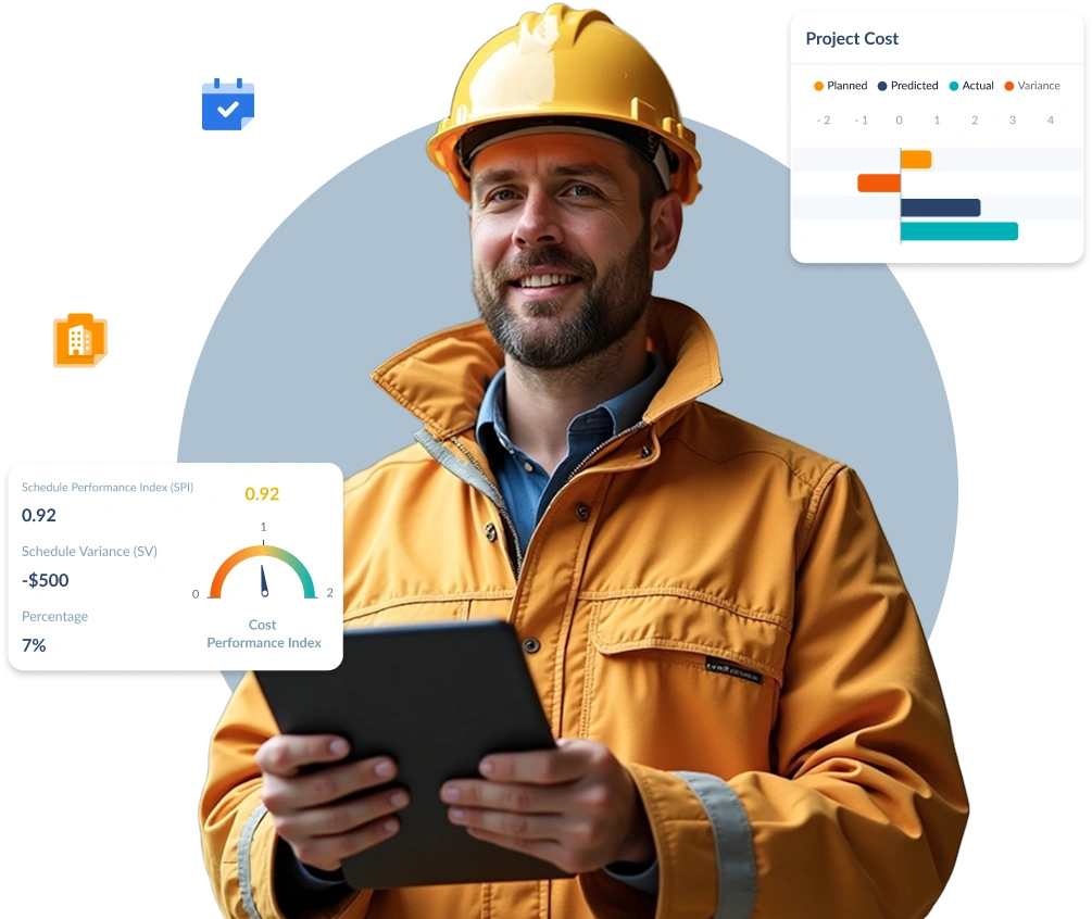 two builders using linarc software in tablet