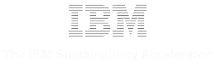 IBM Logo mit dem Text The IBM Sustainability Accelerator.