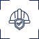 Safety helmet and shield icon