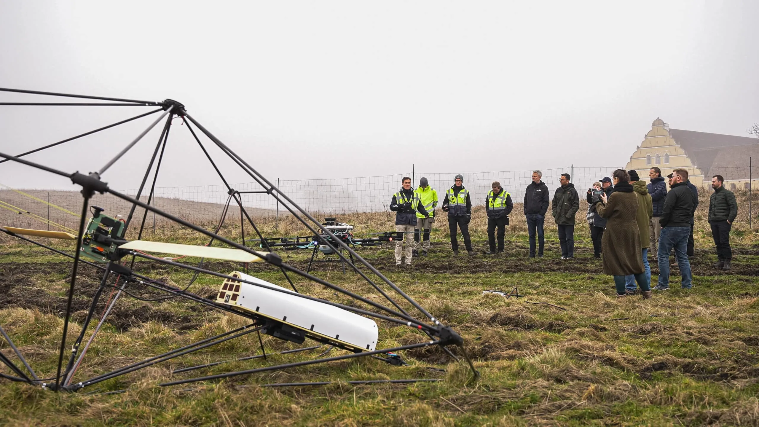 SkyTEM drone sensor system shown to visitors at the ReDoCO2 demo event