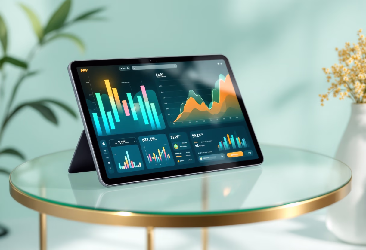 [interface] image of software interface on a tablet (for a erp company)