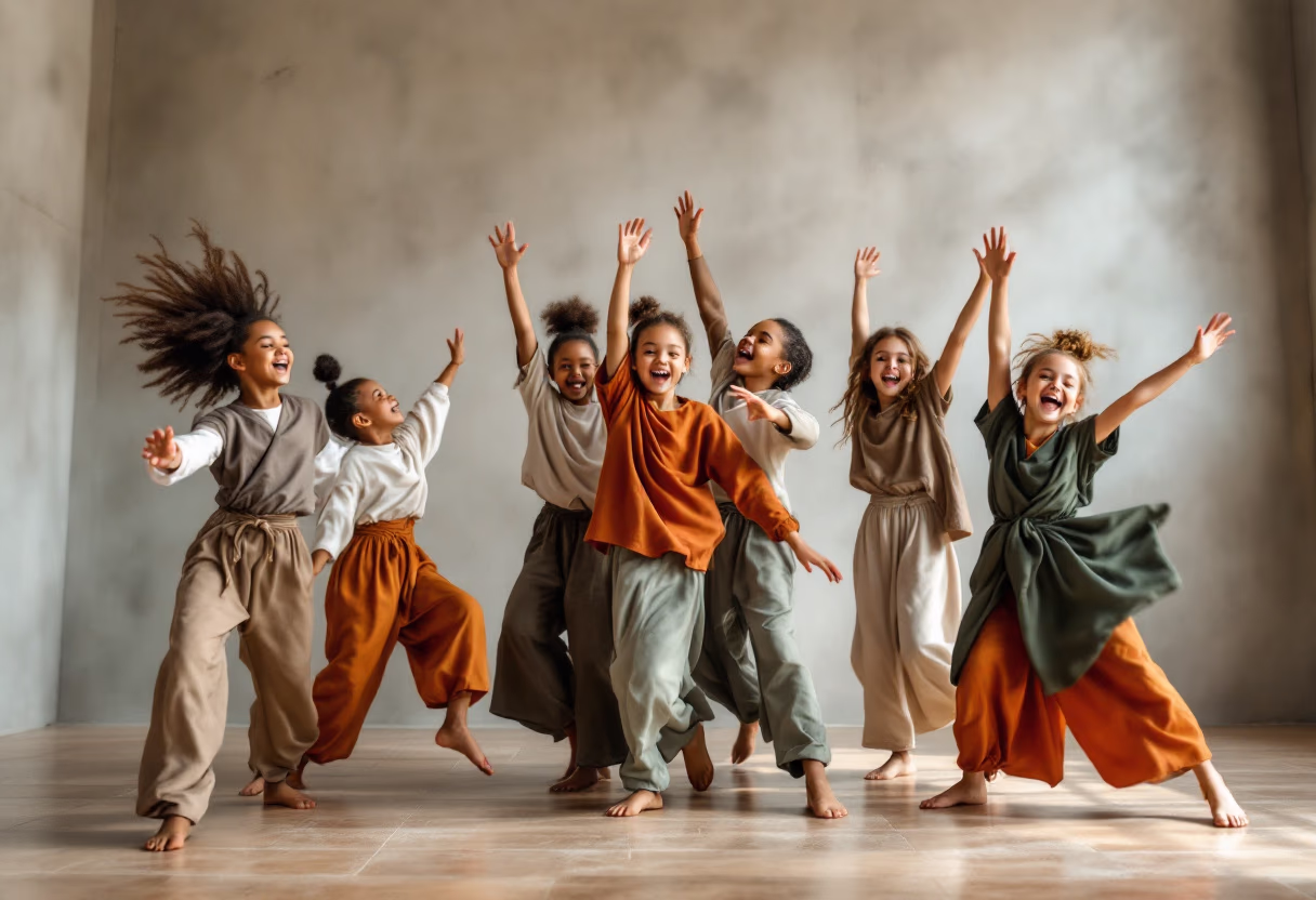 image of kids participating in a dance class