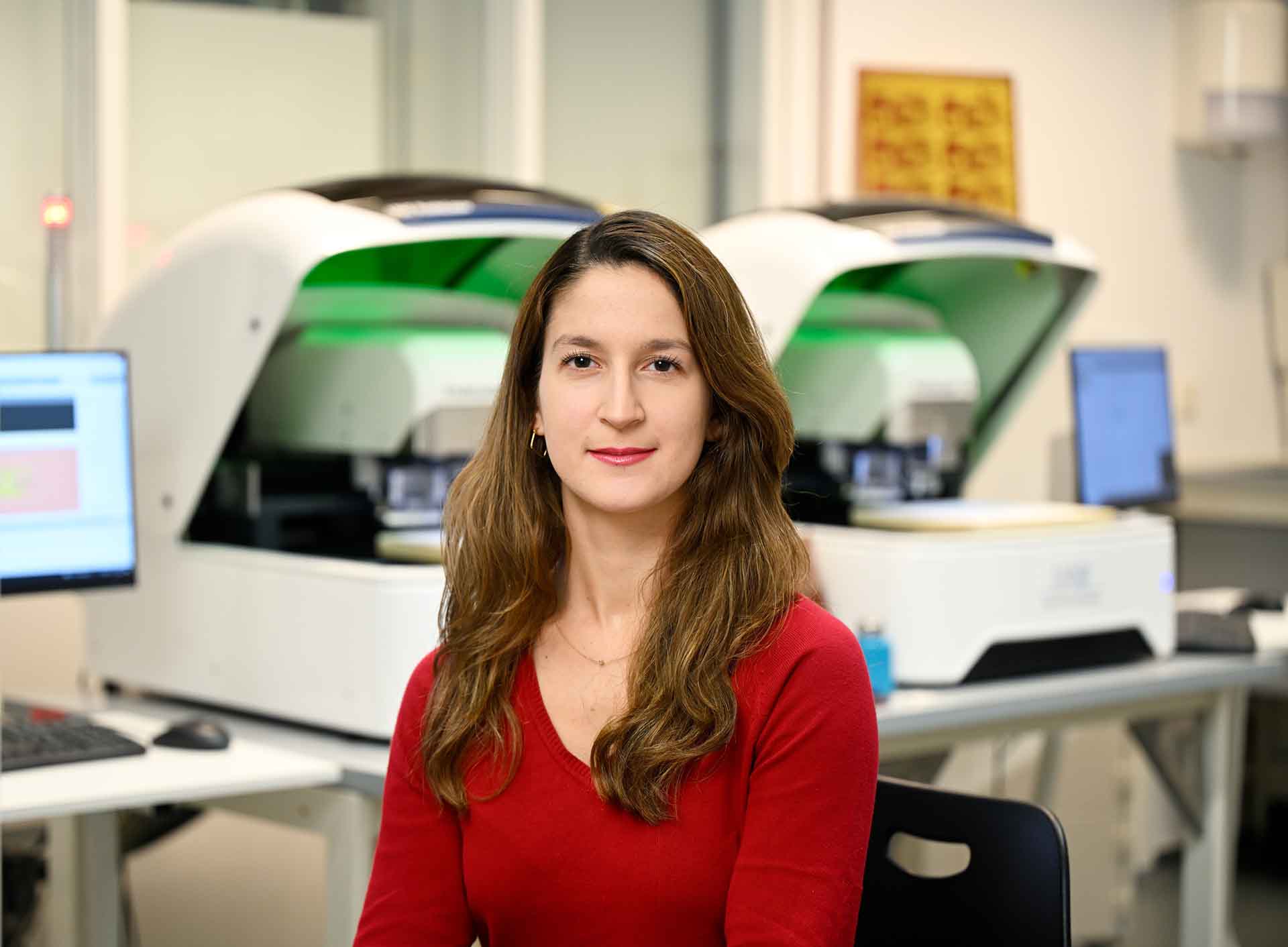 young student looks into the camera. 