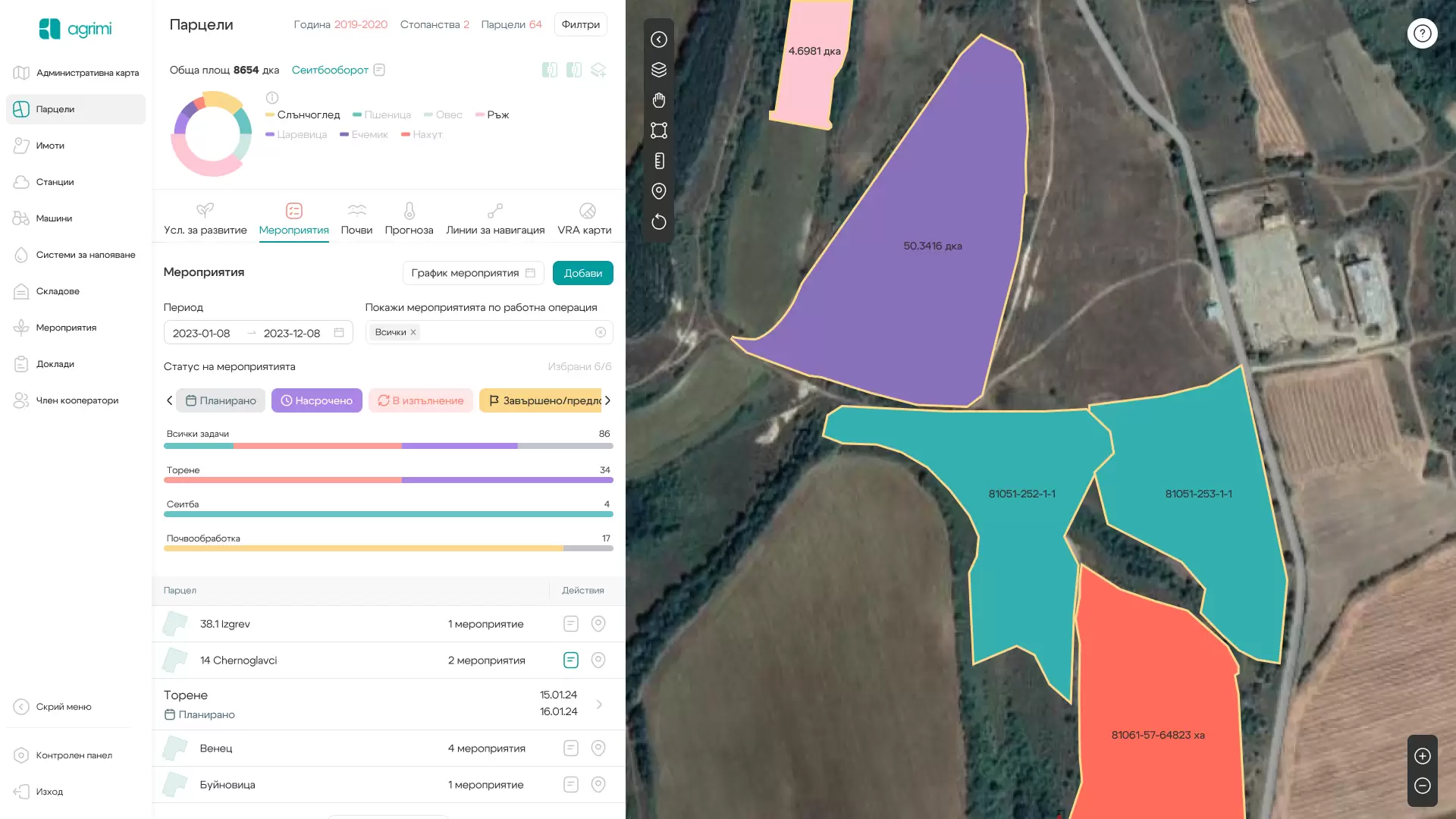 FarmTrack парцели section