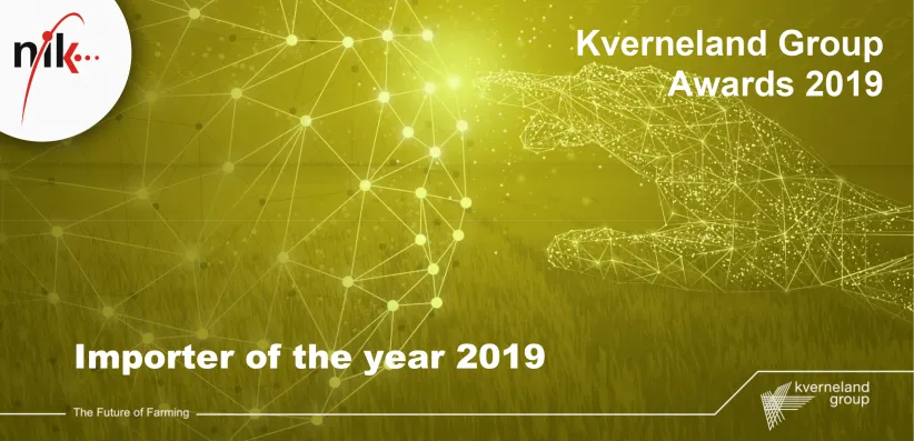NIK team receiving the Kverneland Group 2019 Importer of the Year award