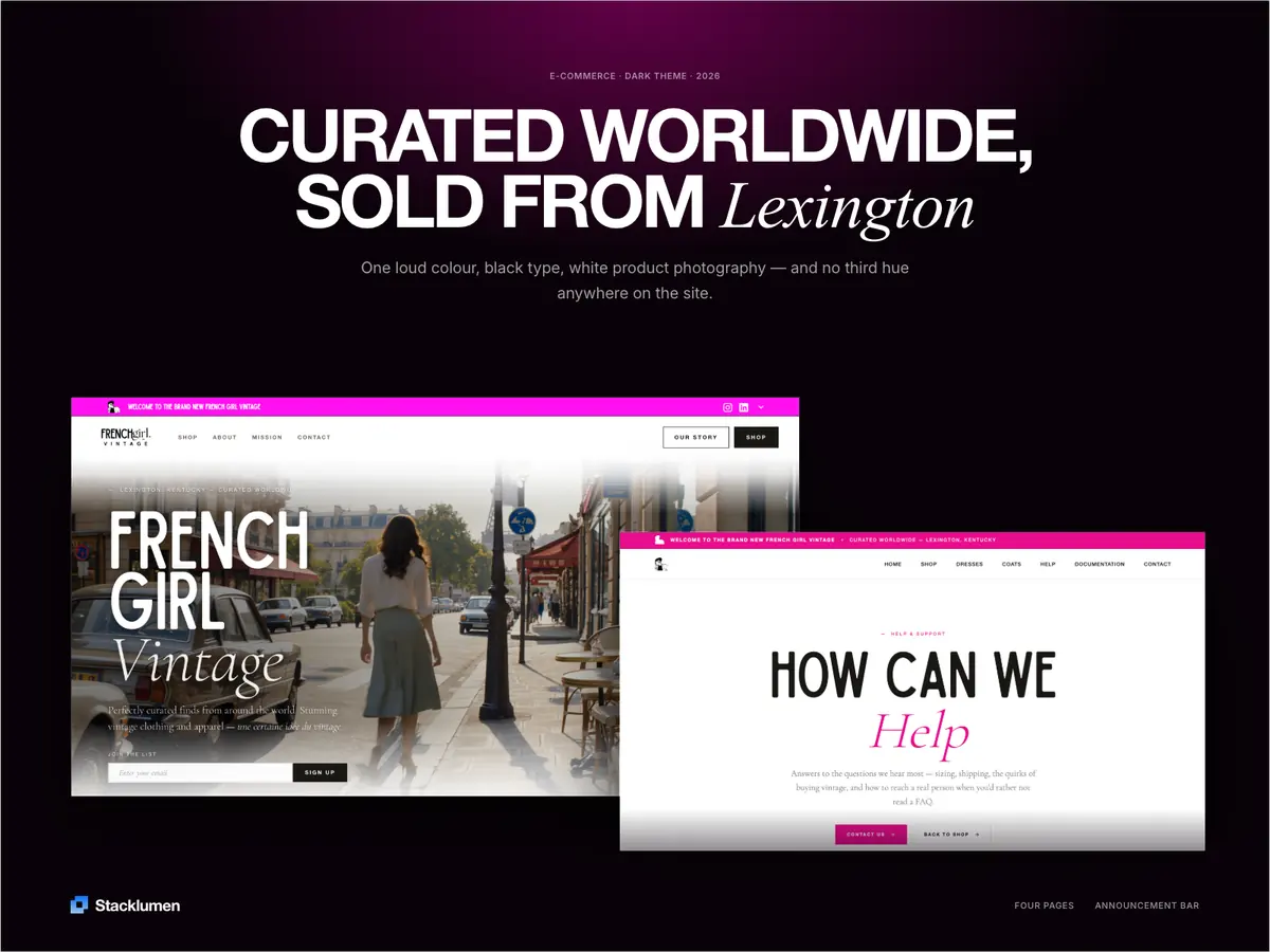 French Girl Vintage in dark theme