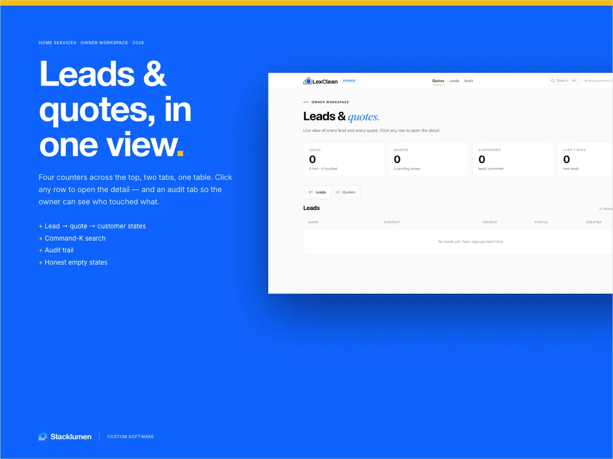 LexClean owner workspace