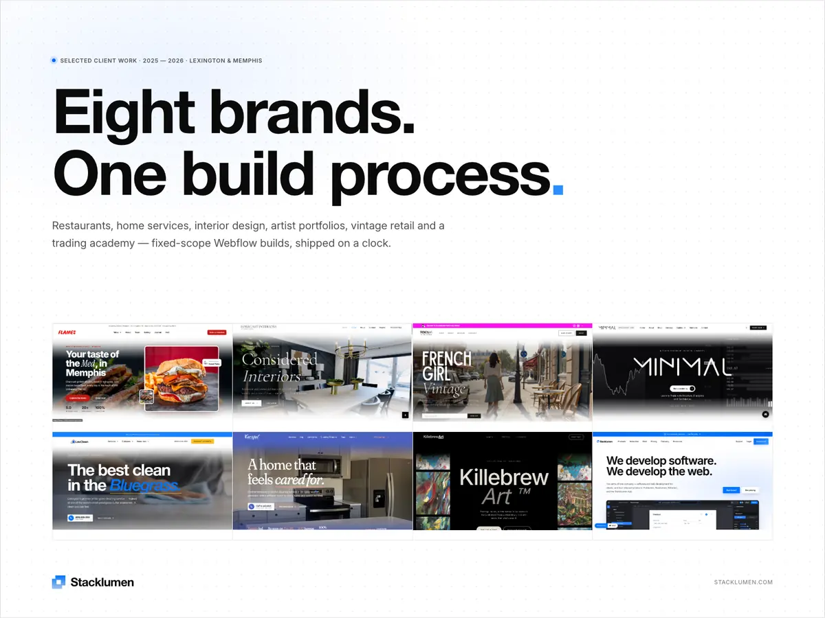 Selected client work, shown together