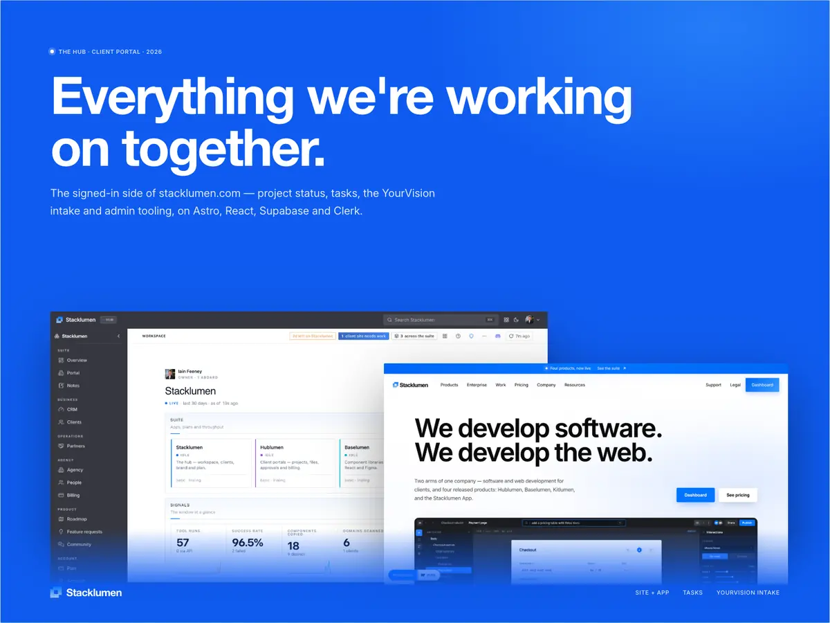 Stacklumen Hub workspace
