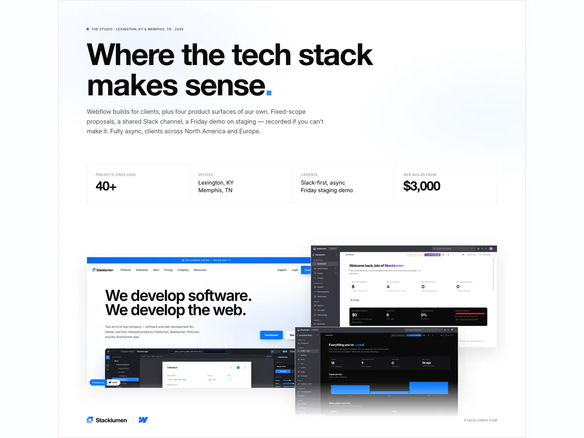 Stacklumen brand surfaces