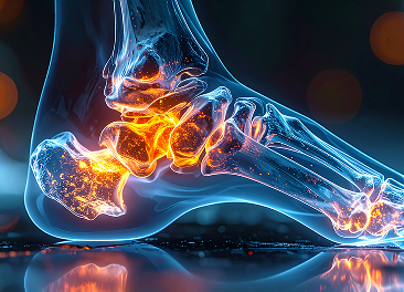 Peroneal tendonitis causing pain and inflammation along the outer ankle and foot.