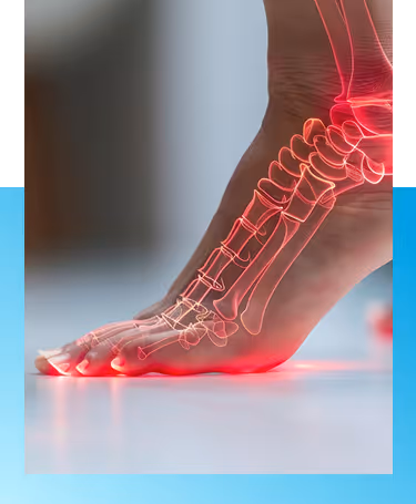arthritis in feet causing joint pain, stiffness, and inflammation.