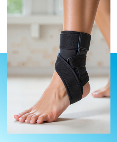 "Ankle Foot Orthosis (AFO) brace used to support ankle stability and improve walking."