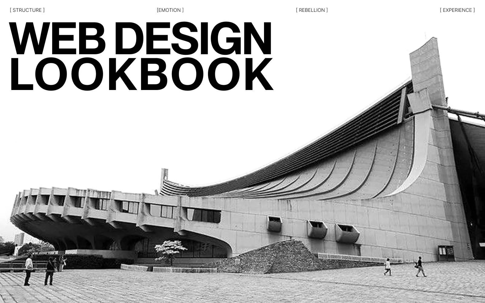 Web Design Lookbook comparing four design styles with bold typography