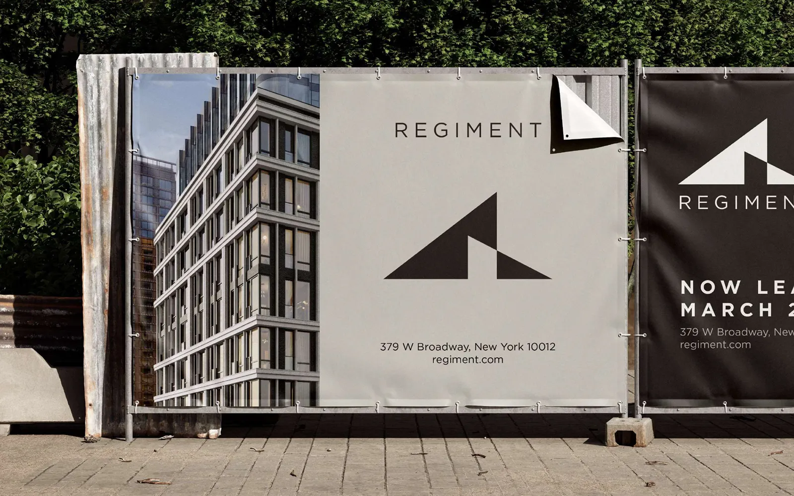 Regiment real estate development website with industrial design
