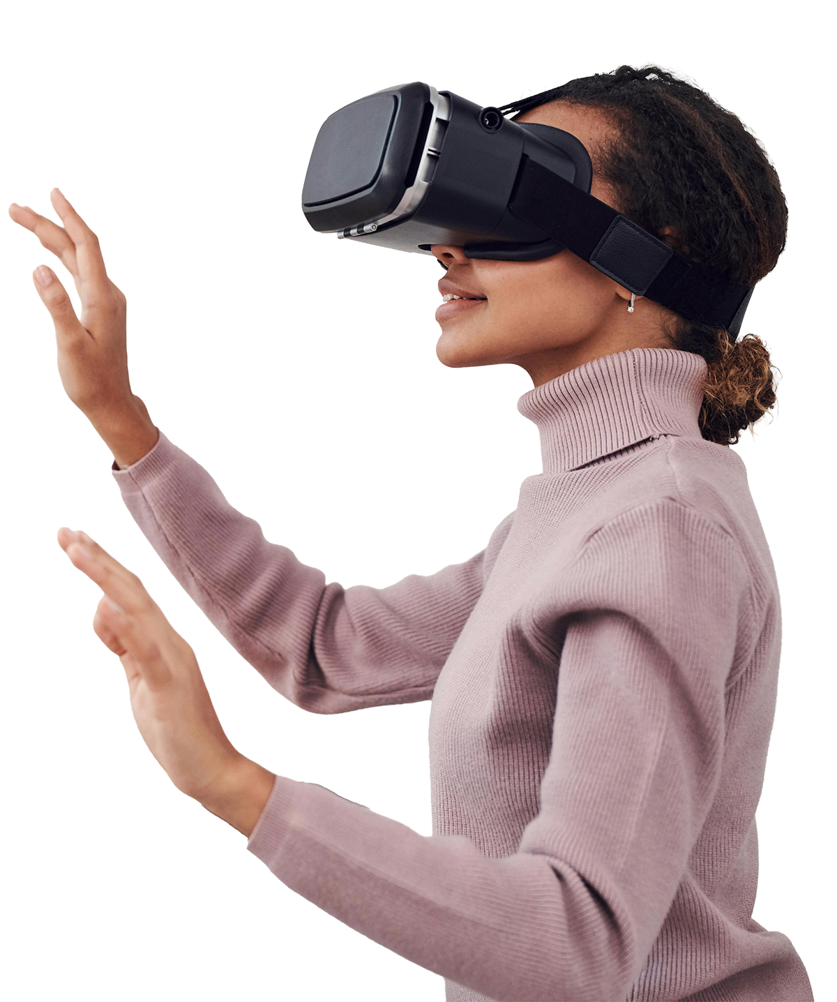Woman wearing VR headset
