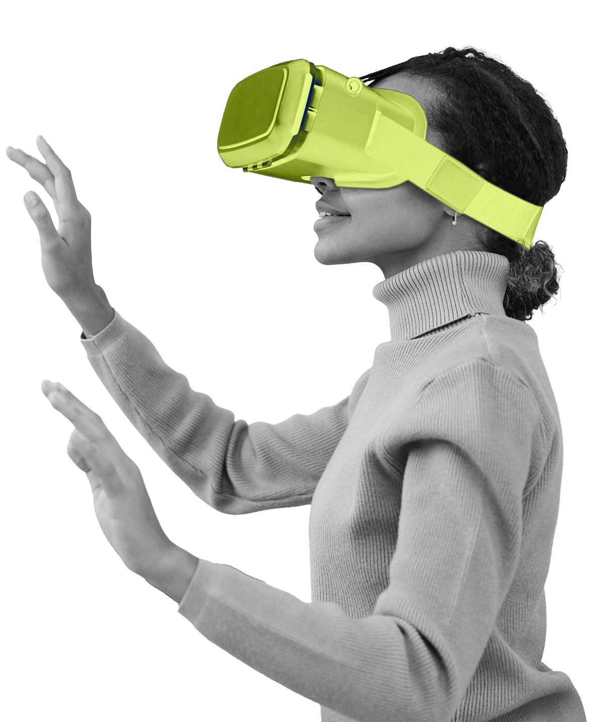 Woman wearing VR headset