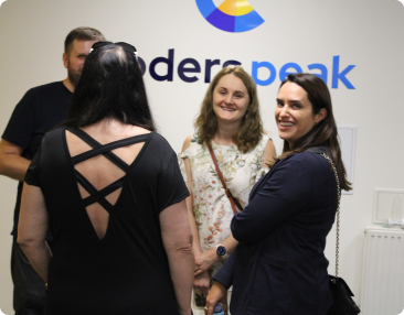 People standing and talking on Gate Event