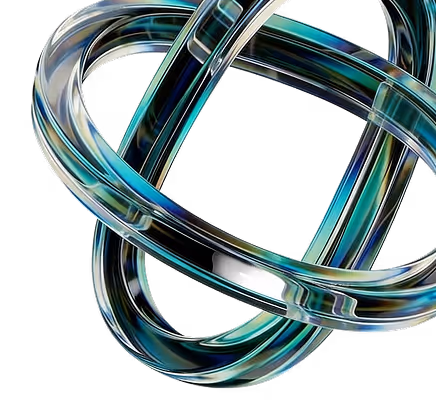 Abstract 3D looping rings representing seamless collaboration between design and development teams