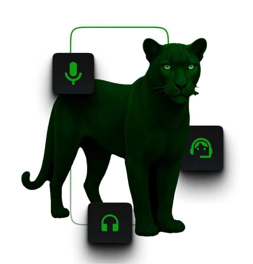 Puma - brand hero X-TALK, otoczona symbolami rozmowy.