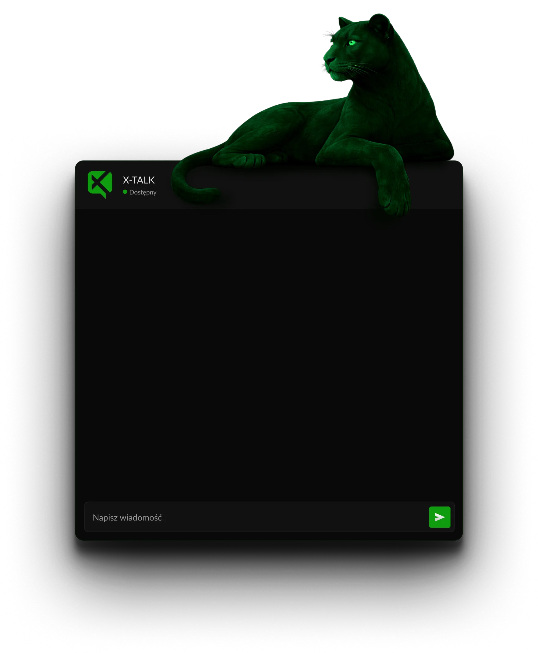 Puma - brand hero X-TALK  - leży na wizualizacji widgetu chata.