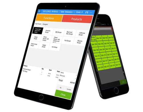 Tevalis tabeside ordering system on tablet and mobile