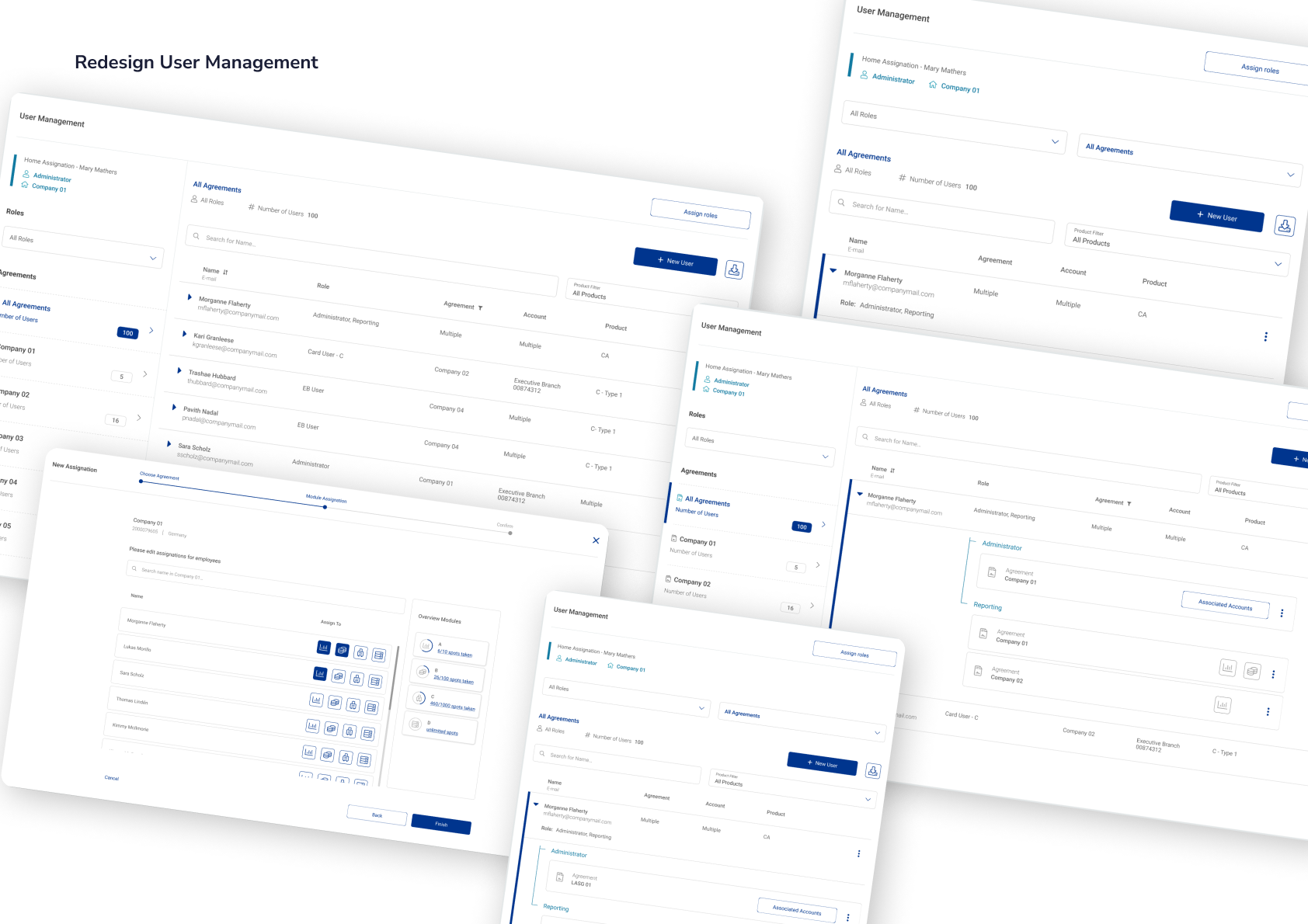 Composition of multiple parts of a User Management