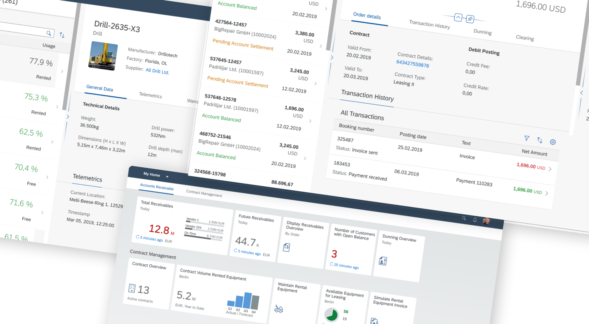 Composition of multiple parts of SAP Fiori interfaces