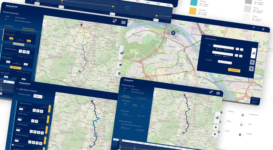 Composition of multiple interfaces of the waterway navigation interface
