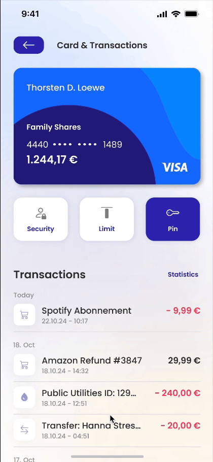 scroll in Transaction viewer