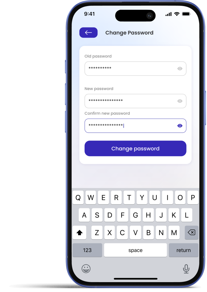 Password change flow - password entered