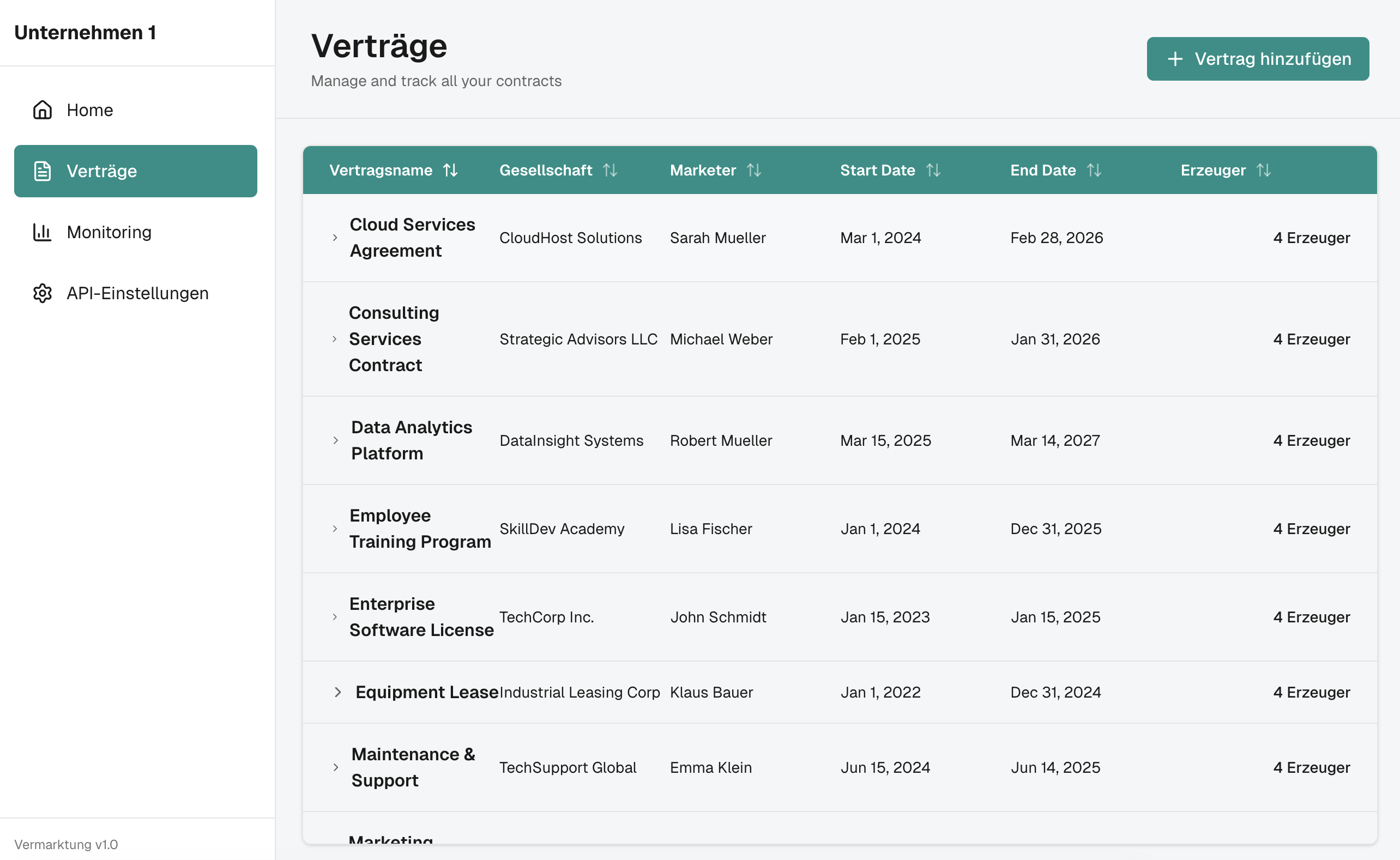 v0 - iteration 3 of table design showing contracts