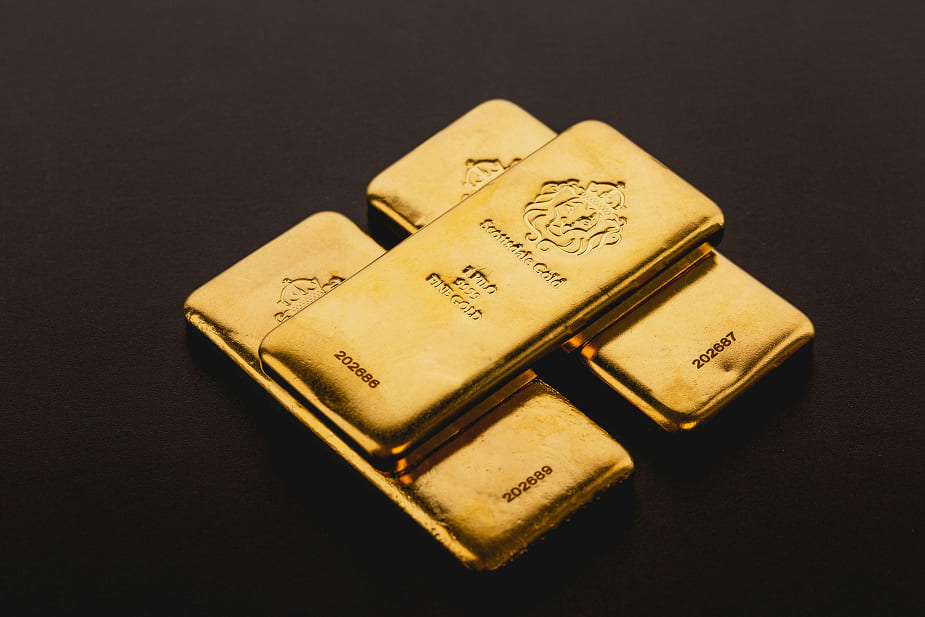 A stack of gold bars