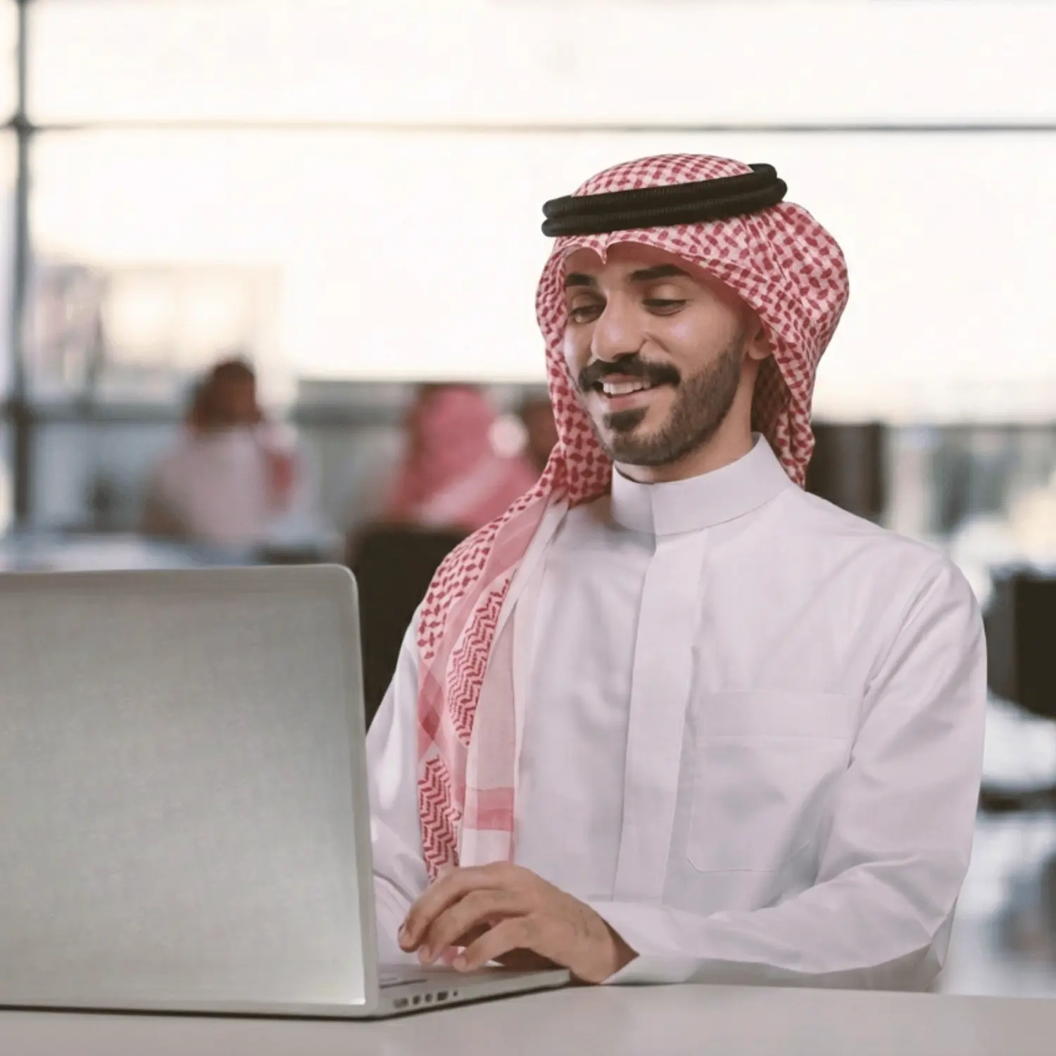 [background image] image of a modern open-plan office (for a security company)