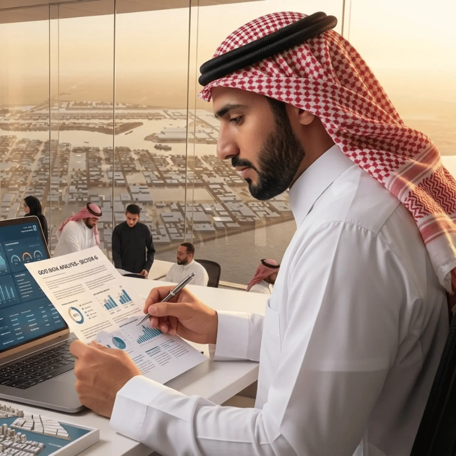 [background image] image of a modern open-plan office (for a security company)