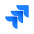 Three blue connected arrow shapes pointing upward, representing the Jira logo.