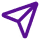 Purple paper airplane icon on white background representing sending a message.