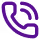 Purple telephone handset icon tilted to the right.