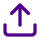Purple upload icon with an arrow pointing upward from a tray.