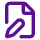 Purple pen editing a purple document icon on a white background.