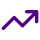 Purple arrow pointing upward and to the right, symbolizing growth or increase.