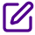 Purple pencil icon inside a square, symbolizing editing or writing.