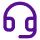 Purple headset with microphone icon representing customer support or service.